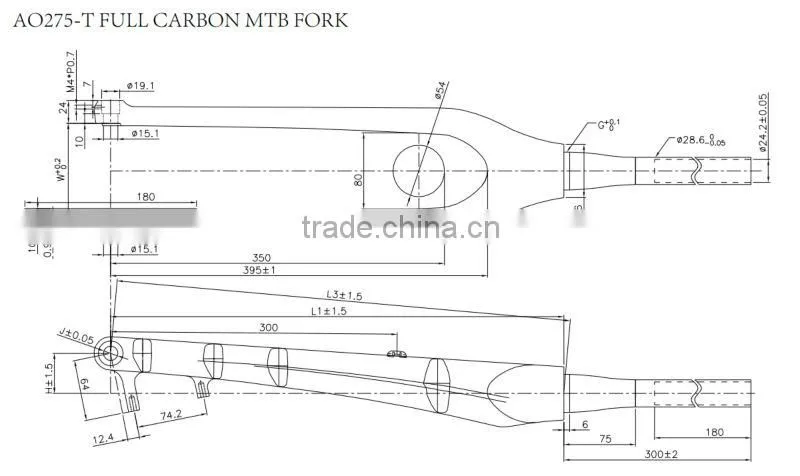 MTB front Rigid fork 27.5ER carbon bike 100*15mm axle