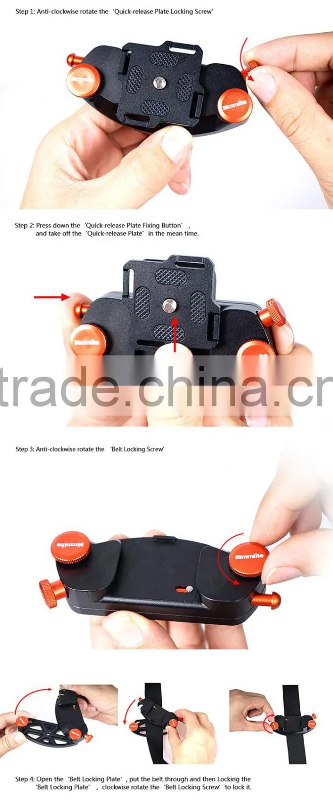 Commlite Aluminum CNC Metal Multi-functional Non-shaking and Stable Hanging Quick-Release Waist Belt Buckle Holster