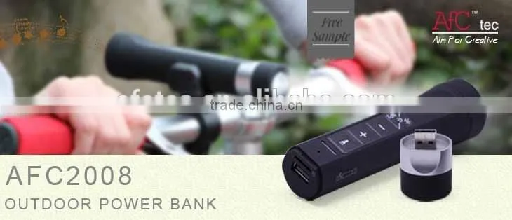 2014 3 in 1 wholesale abs outdoor 2200mAh power bank bluetooth speaker with led torch
