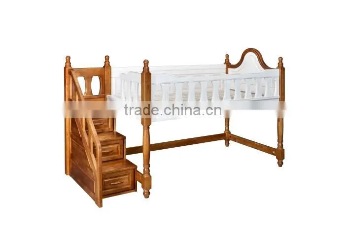 2016 home school dormitory furniture students wooden bunk bed with staircase#SP-BC102