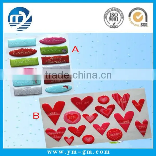 high quality 3D self adhesive transperent dome sticker