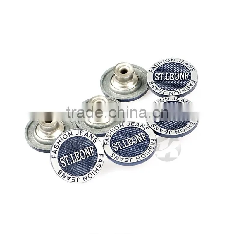 Dark Blue Flat Metal Shank Button