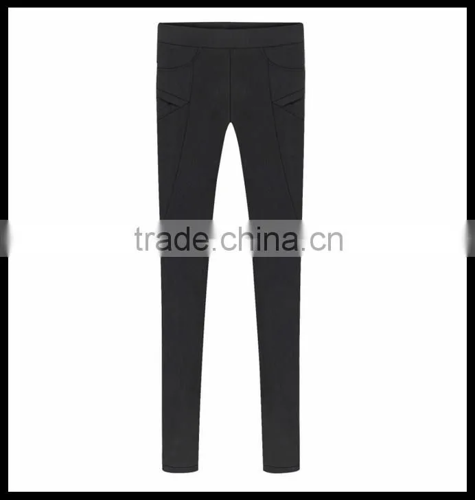 Alibaba China 2014 elegant fashion girls sexy tight black elastic hin thin pencil pants