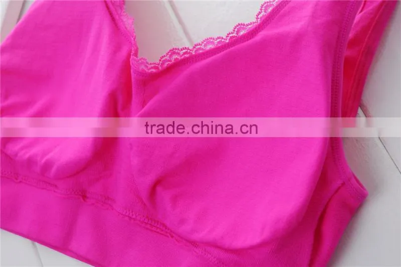 Wholesale underwear women crop top seamless bra with padded cup