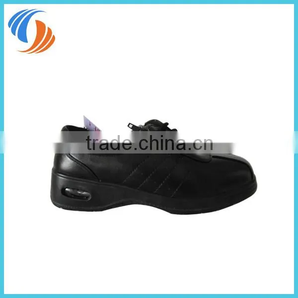 Women Black Lace Up Zipper PU Leather Shoes Air-Cushioned shoes