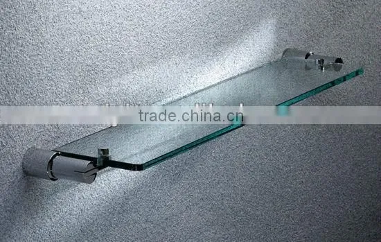brass bathroom single glass shelf