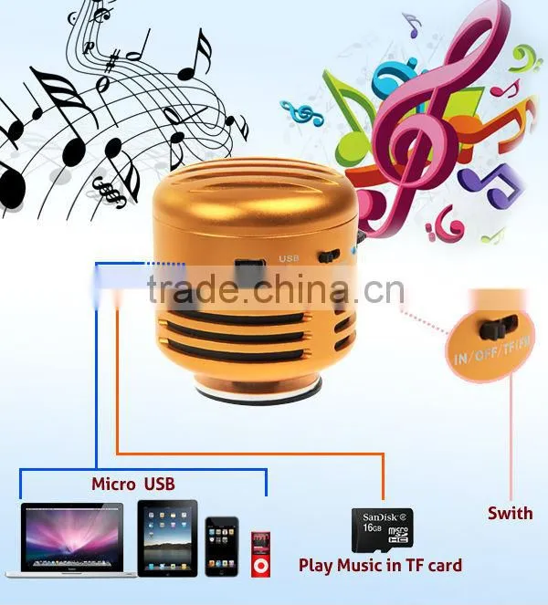 Vibration Resonance SD/TF Card Mini Speaker F MP3 PC ipod
