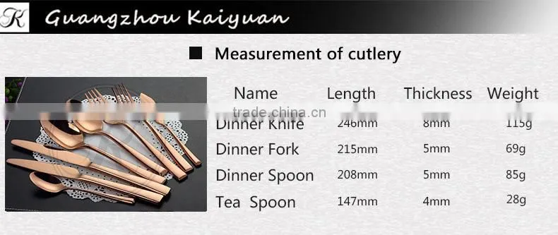 cheap flatware gold,copper cutelry,copper plated flatware wholesale
