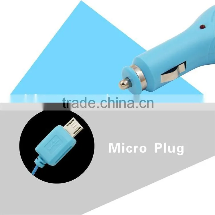 Bargain price new design usb car charger with a built in micro usb cable for Android in car