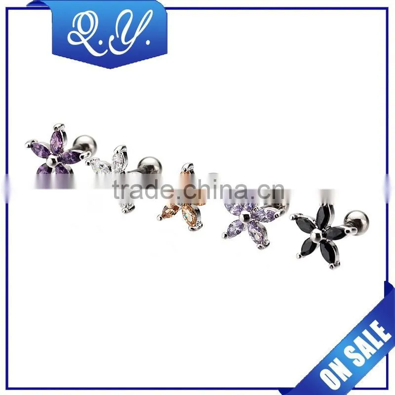 Hot wholesale ear piercing jewelry double pearl earrings ear studs