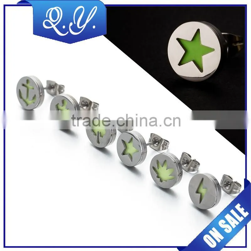 Colored stainless steel earrings ear piercing jewelry