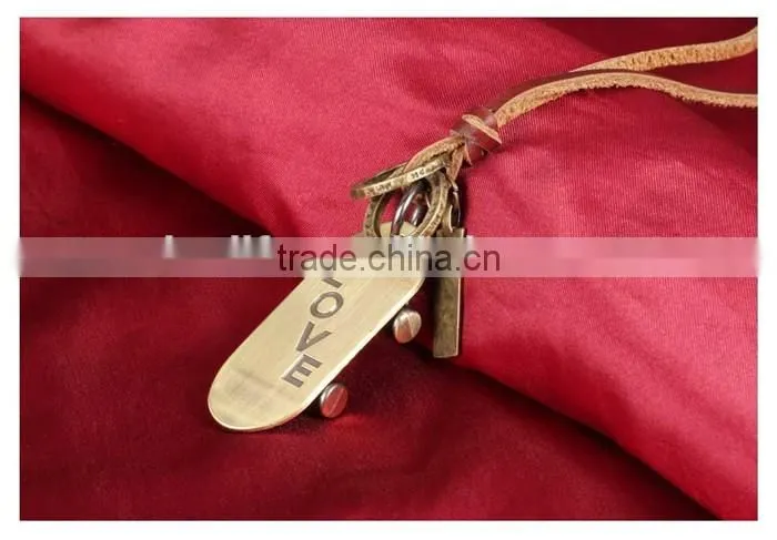 men style fashion engraving love genuine leather alloy pendant