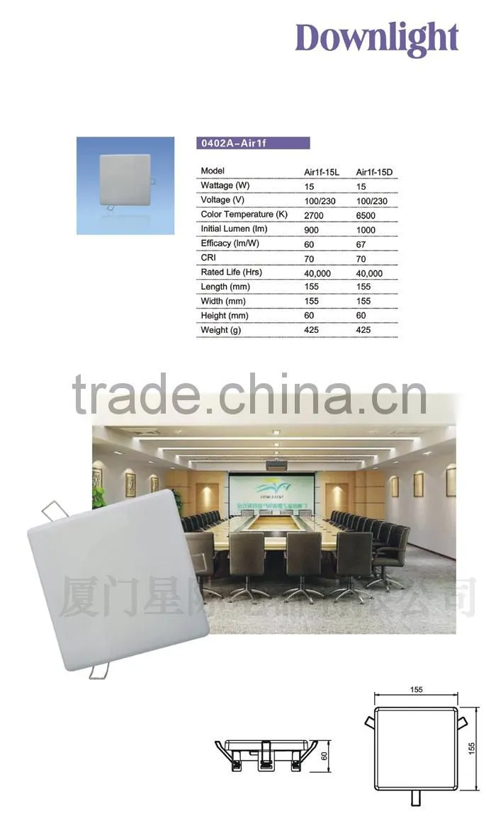Supply high quality square led ceiling light 15w led ceiling down light 15w led spot light for house decoration CE ROHS