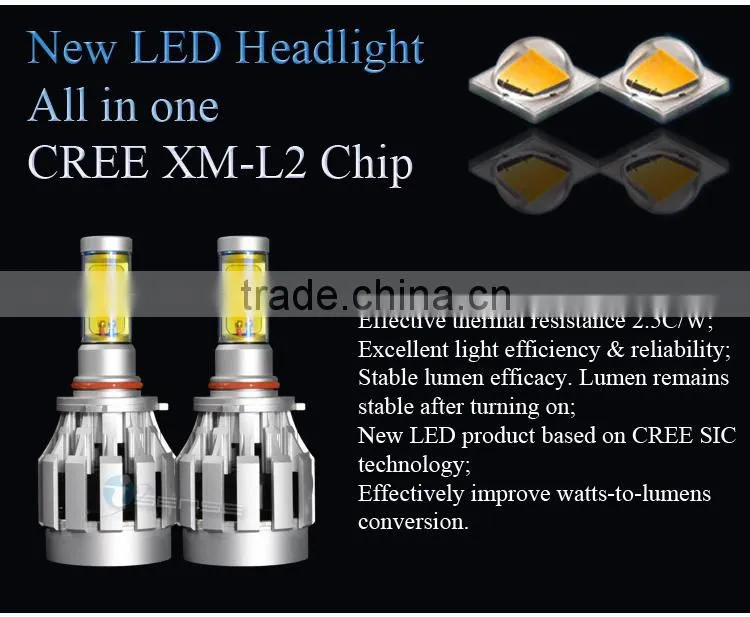 Drive and Fan built-in Headlight All in one Design LED Yellow Light H4