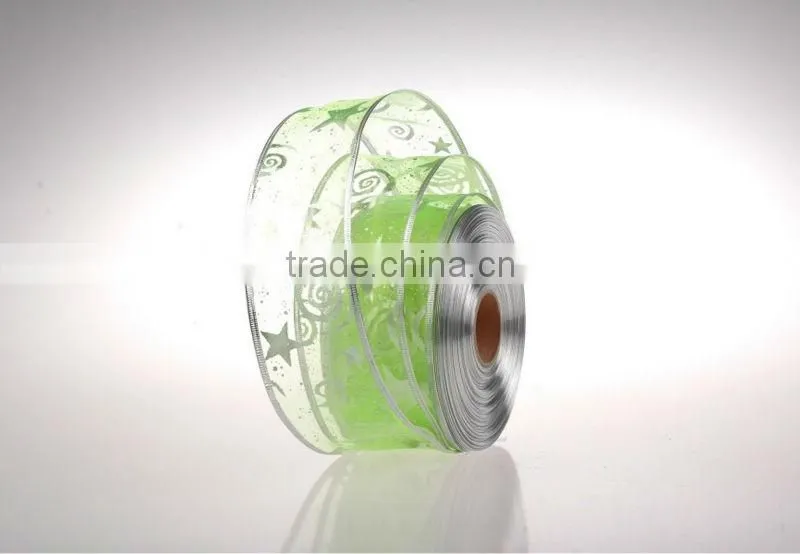 Gift Decorative Organza Wired Christmas Ribbons