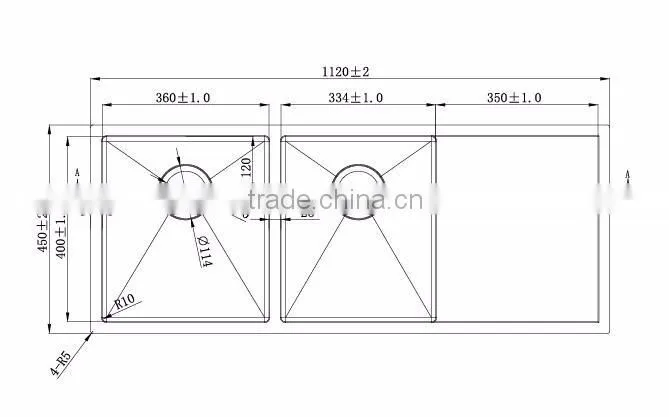 Low harga double bowl drainboard small corner stainless steel oem kitchen sink