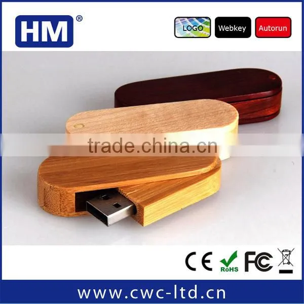 Wholesale swivel wood USB memory stick 2GB4GB8GB16GB wooden USB stick Custom Solution print/laser engraving LOGO