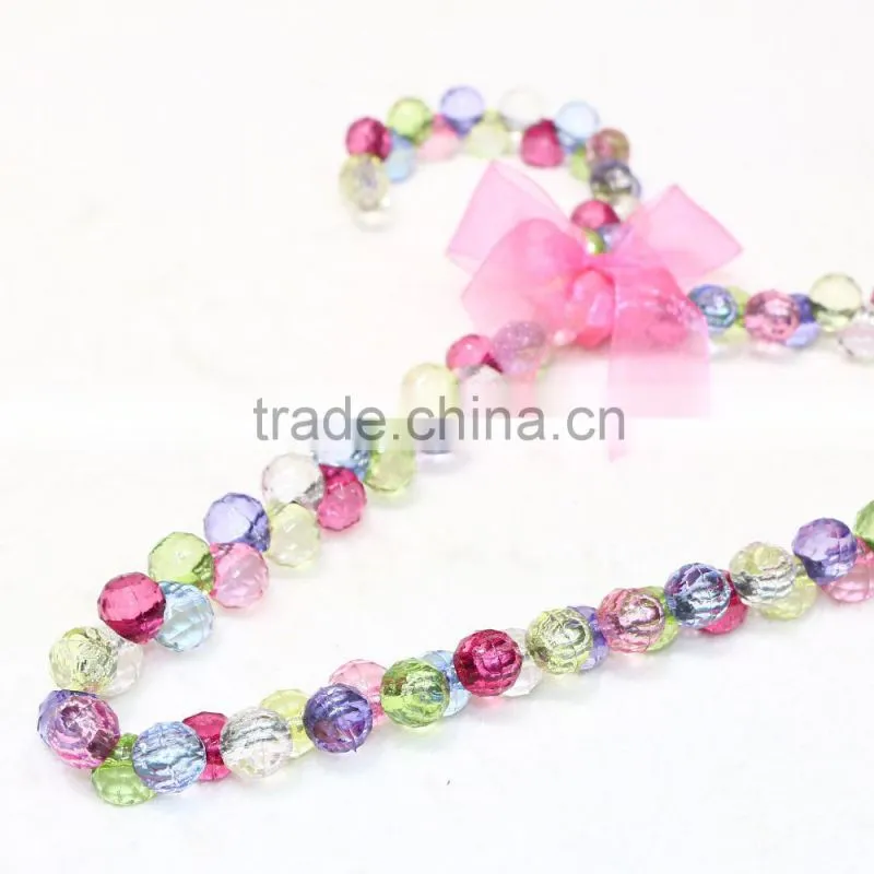 Luxury plastic kids plastic beaded hanger with lovely ribbon