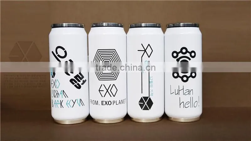 2015 Eco-friendly stainless steel cola can vacuum flask with straw