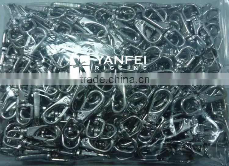 Stainless steel-AISI304/316 snap hook with swivel eye