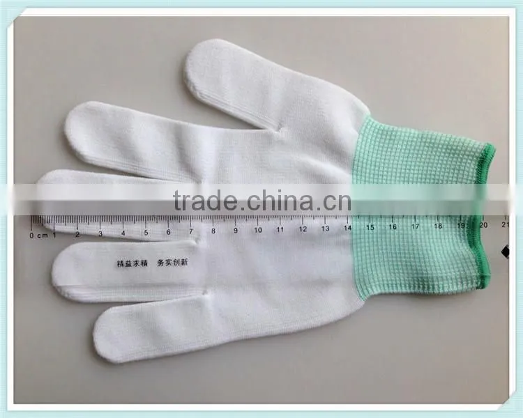 High-tech electronics industry used 13 gauge knitted white Nylon Gloves 4131