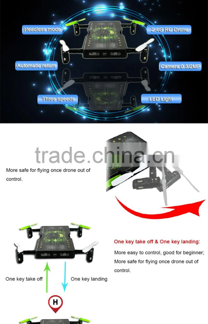 High speed deformable stunt 2.4G 4CH remote control drone rc quadrocopter with camera