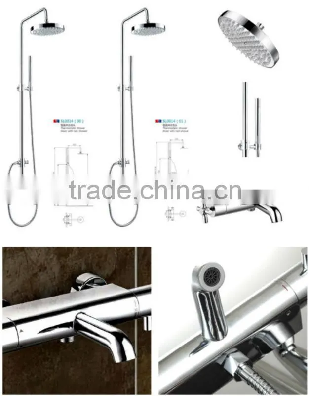 Wall Mounted Brass Shower Set Thermostatic Bath Shower Mixer