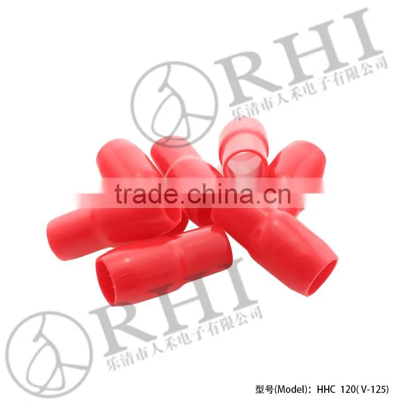 Yellow blue red plastic v-color end cap vinyl wire terminal end cap
