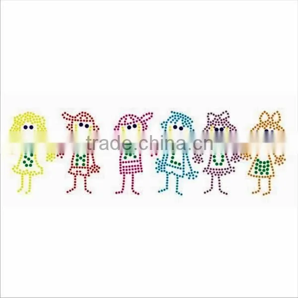 kids hotfix motif design rhinestone transfer for clothing decoration
