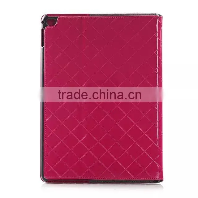 lattice leather stand case for ipad air 2, with sleep and wake function case for ipad 6