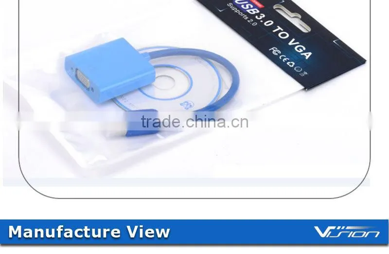 USB 3.0 to VGA Video Graphic Card Display External Cable Adapter for PC Laptop Windows 7/8