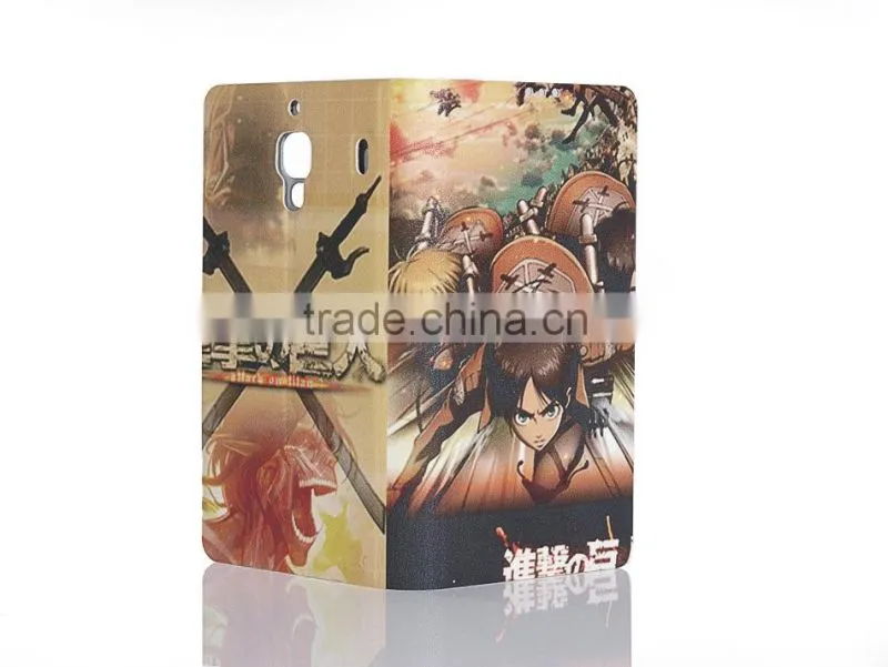 Concise design pu cartoon cell phone case for samsung s4