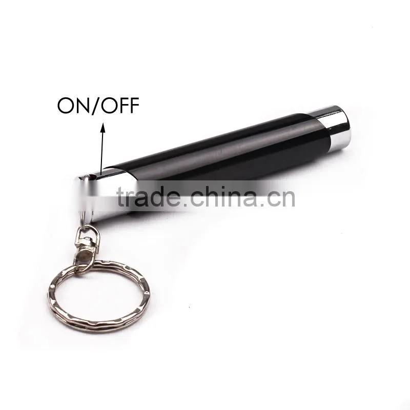 ALU+ABS 1 LED Key Chain Flashlight with 3*LR44 Battery, Promotional Keychain LED Light
