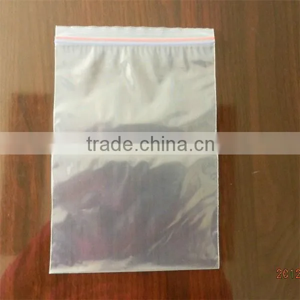 Zip lock plastic packaging bag