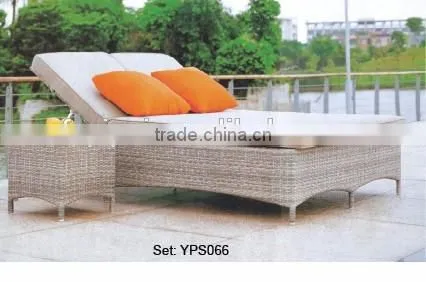 00 aluminum furniture outdoor comfortable leisure rattan sun double sofa bed sets YPS066