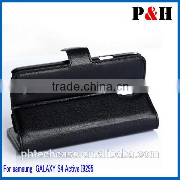 Stylish hot selling wallet leather case for samsung galaxy s4 active i9295