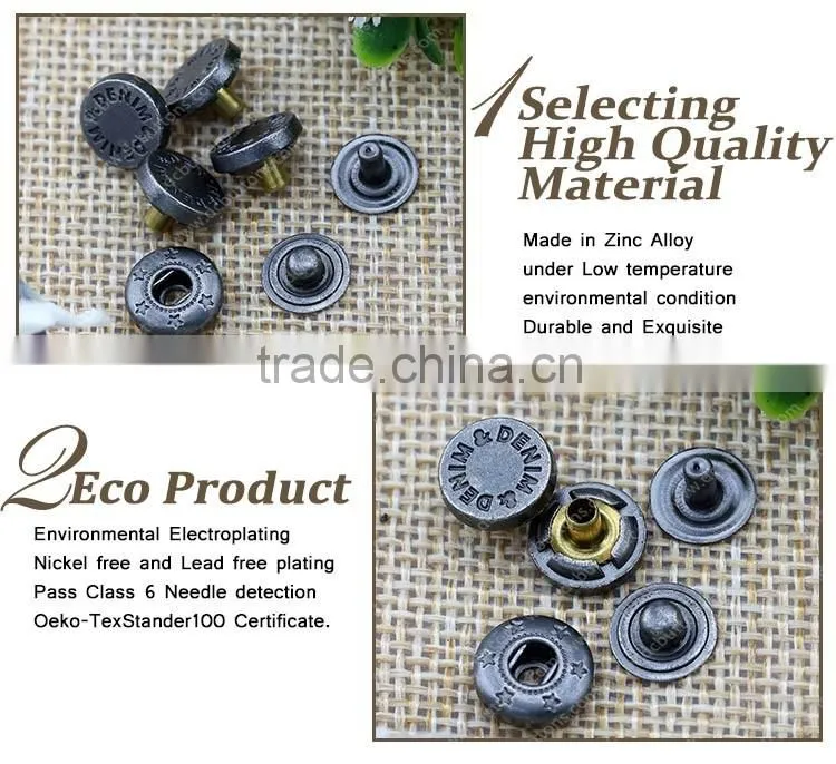10mm Antique silver snap button type custom logo factory direct