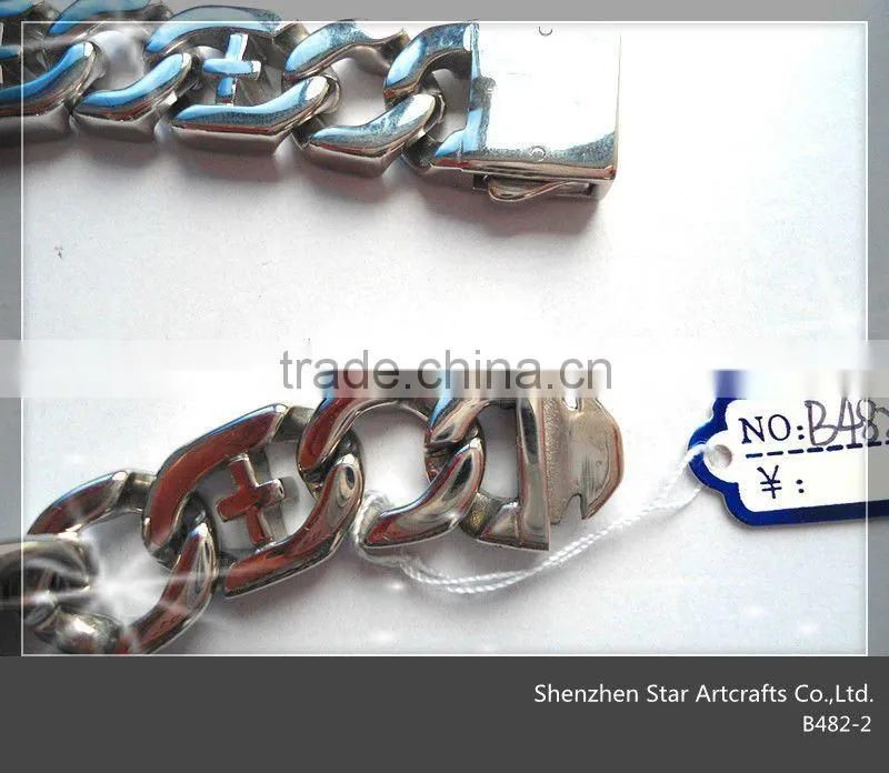 wholesale B482 stainless steel 1.5cm wide mens bracelet