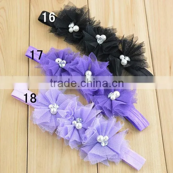 pink flowers girls cheap kids hair accessories for kids