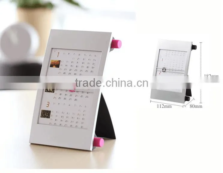new products on china market rectangle paper-extracting rolling yearly cardboard calendar stand/classic desktop calendar stand