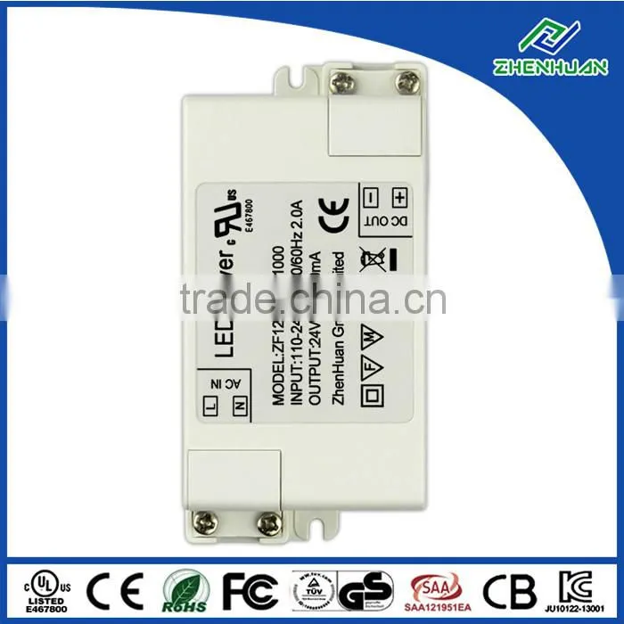 Top brand led driver 24v 1.0a with UL CE approved