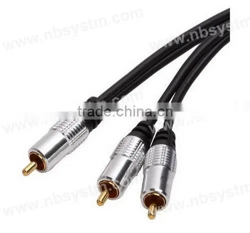 Assembly Type RCA Plug to 2xRCA Plug Y Adapter Audio Cable