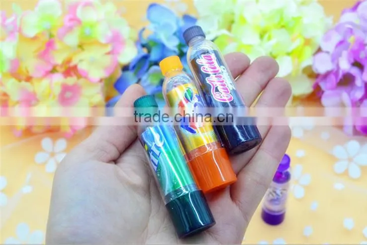 Cola shape cute tube magic lip balm color change lipstick 24pcs per lot moisture lip balm