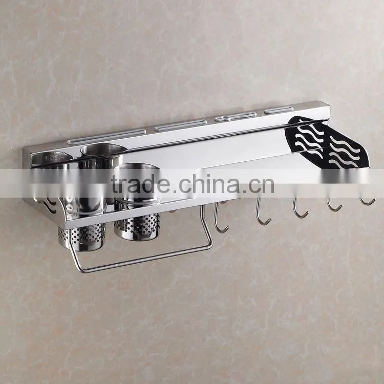 60cm Double cup Stainless Steel kitchen wall mounted corner shelf