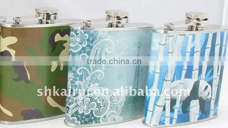 stainless steel hip flask with pearl outside