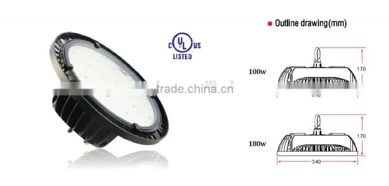 Meanwell driver 100W/180W led high bay light with 5 years warranty