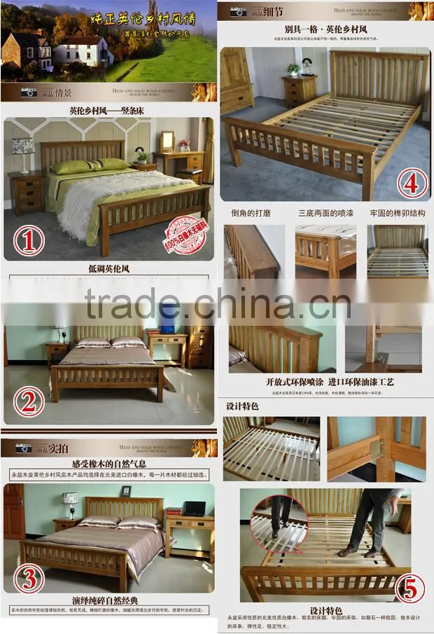 Solid Oak Wood 5" Kingsize bed