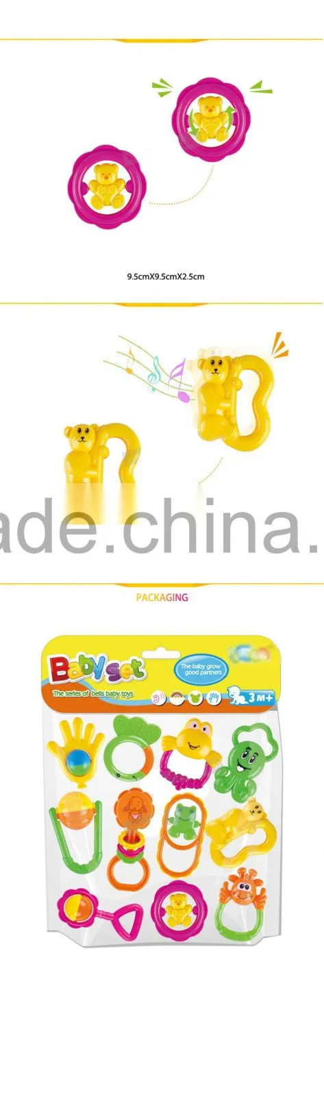 2016 best selling baby rattle teether gift set infant toys for promotion