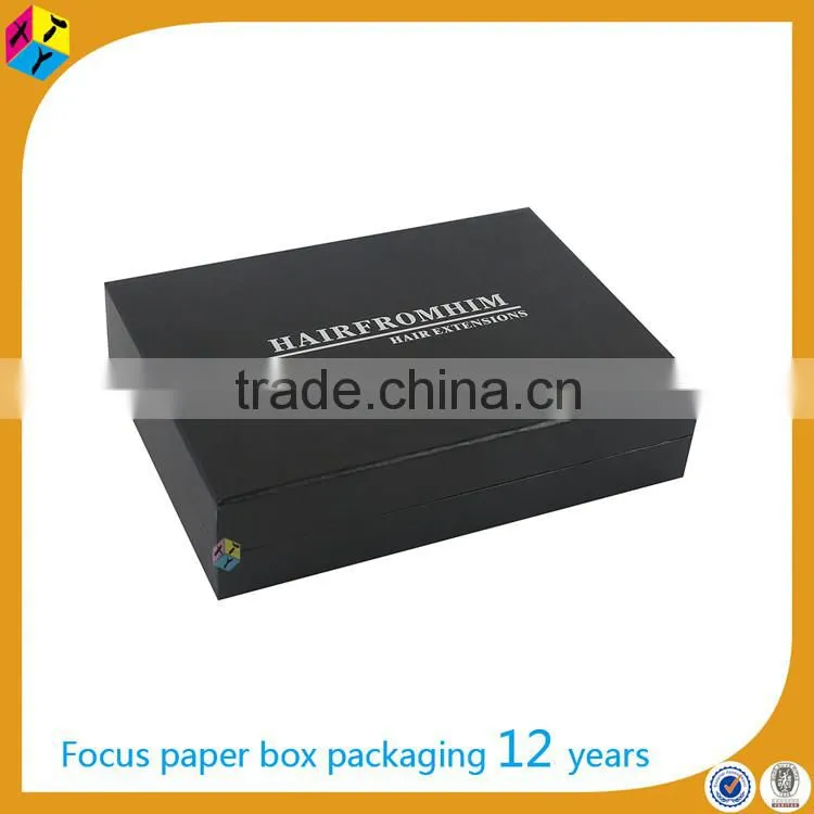 black personalized hair extension packaging boxes