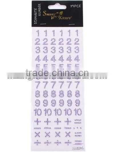 Diamante Number Body Jewelry Sticker
